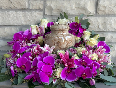 #168 Elegant Urn Wreath