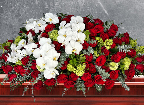 #38 Garden of Roses Full Casket Spray