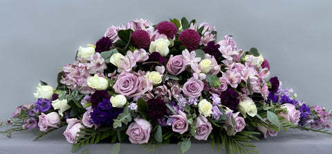 #102 Tranquil Lavender Half Casket Spray