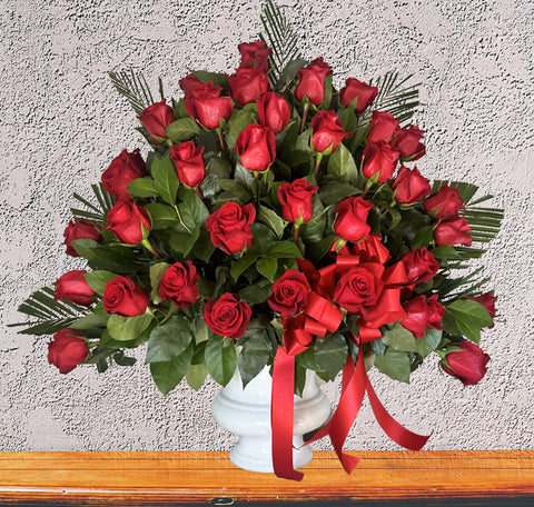 #70 Timeless Love Red Rose Floor Basket