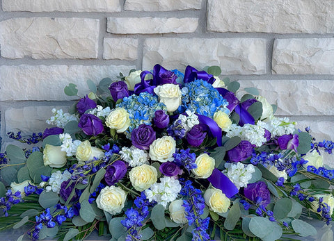 #211 Peaceful Serenity Half Casket Spray