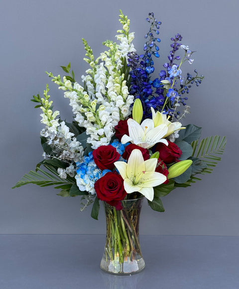 #134 Stars & Stripes Floral Vase