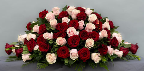 #100 Everlasting Love Half Casket Spray