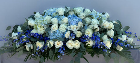 #101 Heavenly Blue Full Casket Spray