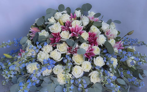 #97 Watercolor Dreams Casket Spray