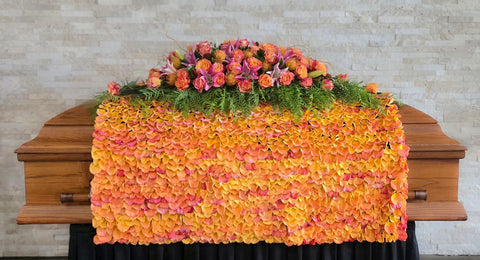 #267 Radiant Rose Petal Blanket with Fragrant Casket Spray – Colorado Delivery