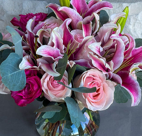 #202 Blush of Beauty Vase Arrangement