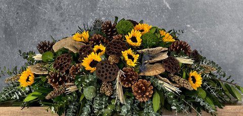 #19 Rustic Remembrance Half Casket Spray