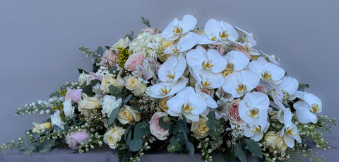 #107 Pastel Grace Half Casket Spray