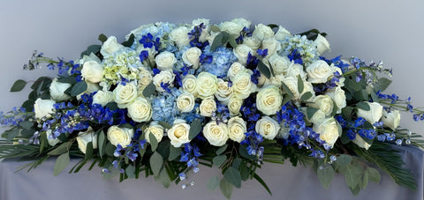 #101 Heavenly Blue Full Casket Spray