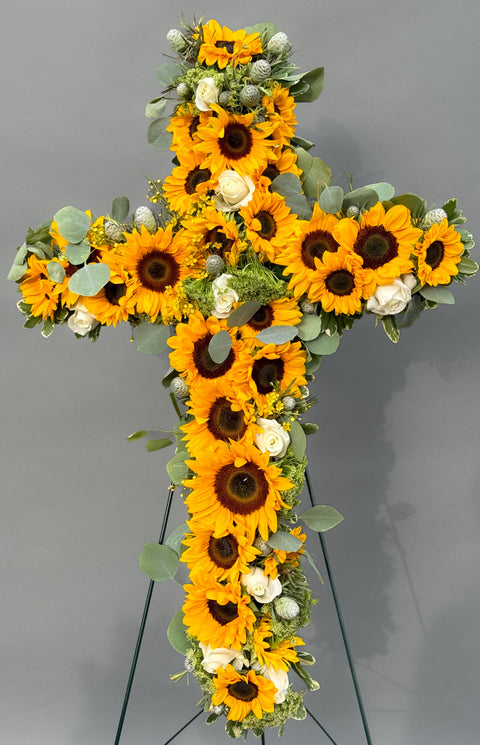 #131 Sunshine Cross with Ecuadorian Sunflowers