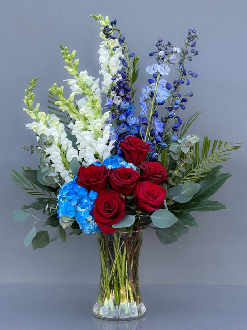 #134 Stars & Stripes Floral Vase