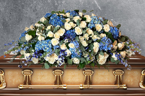 #35 Clear Blue Skies Full Casket Spray