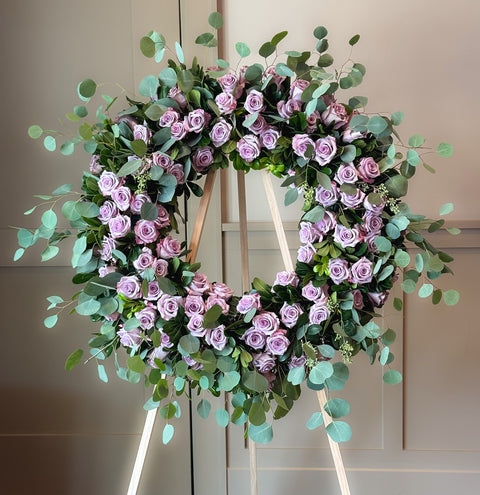 #160 Lavender Grace Rose Wreath