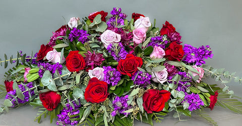 #188 Elegant Harmony Half Casket Spray