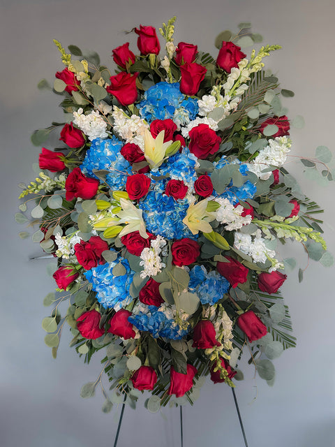 #165 Patriotic Elegance Standing Spray