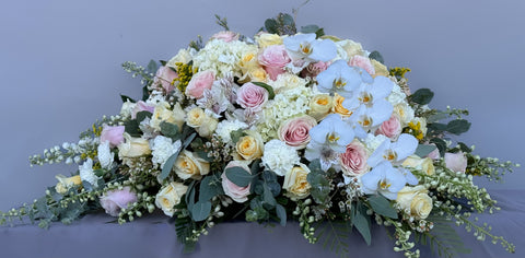 #107 Pastel Grace Half Casket Spray