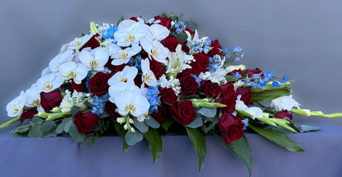 #106 Patriotic Honor Half Casket Spray