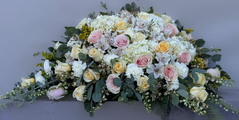 #107 Pastel Grace Half Casket Spray