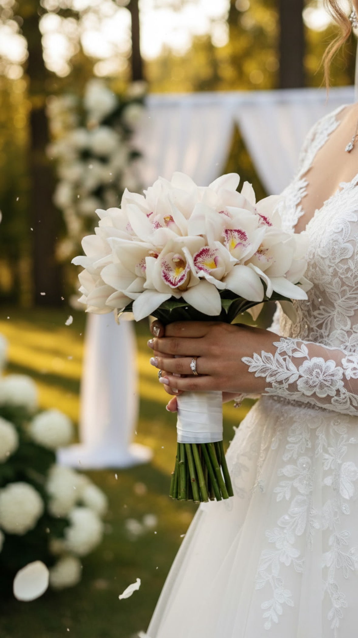Luxury White Orchid Bridal Bouquet | Denver Wedding Florist