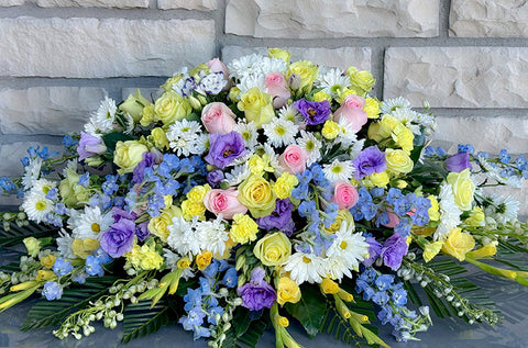 #210 Heavenly Pastels Half Casket Spray