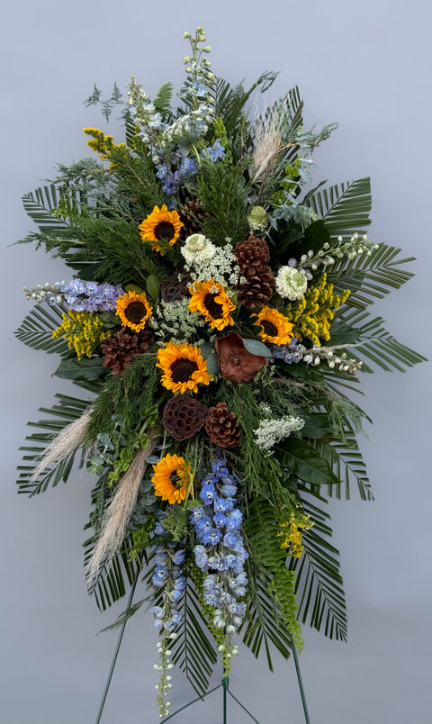 #121 Woodsy Sunflower Standing Spray
