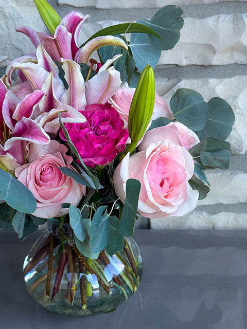 #202 Blush of Beauty Vase Arrangement