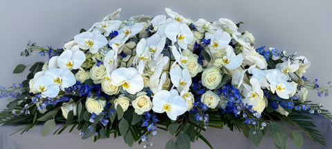 #101 Heavenly Blue Full Casket Spray