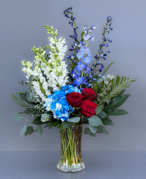 #134 Stars & Stripes Floral Vase
