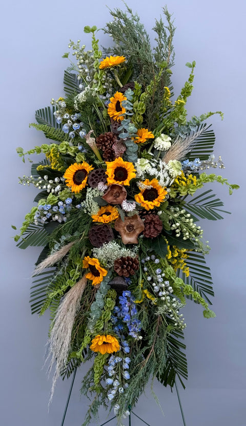 #121 Woodsy Sunflower Standing Spray