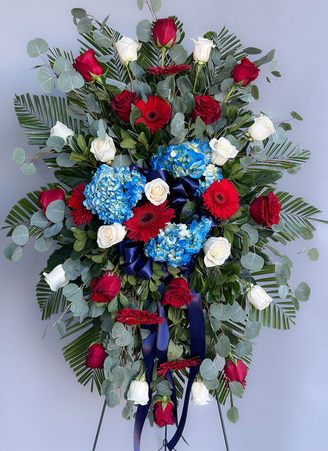#193 Red, White, and Blue Standing Spray
