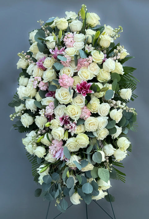 #124 Pink & White Mixed Floral Standing Spray