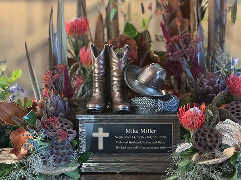 #186 Cowboy Spirit Picture Frame Cremation Urn