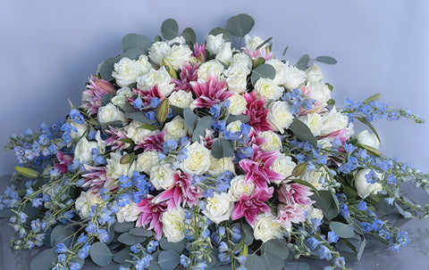 #97 Watercolor Dreams Casket Spray