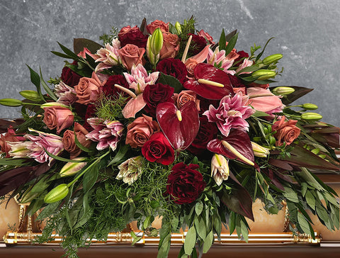 #227 Tropical Majesty Half Casket Spray