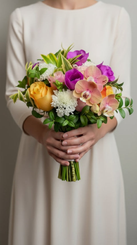 Island Love Bridal Bouquet | Round Tropical Bridal Bouquet