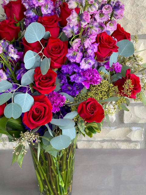 Amethyst & Ruby Red Roses