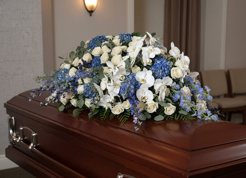 #101 Heavenly Blue Full Casket Spray