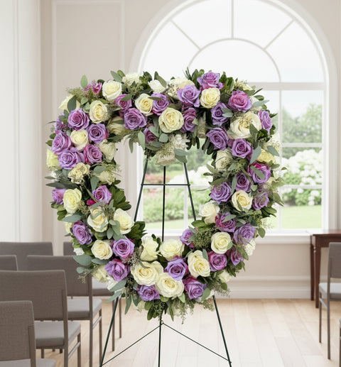 #115 Lavender & White Floral Heart