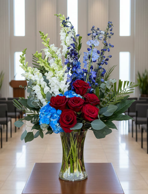 #134 Stars & Stripes Floral Vase