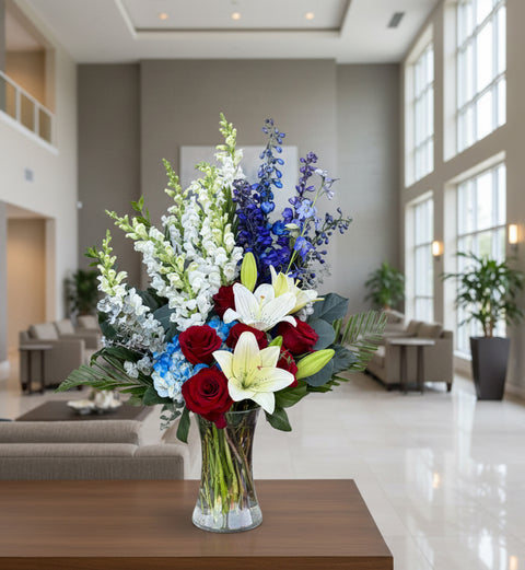 #134 Stars & Stripes Floral Vase