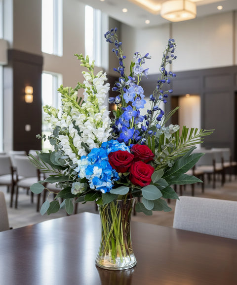 #134 Stars & Stripes Floral Vase