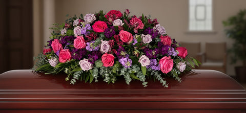 #13 Lavender and Pink Tribute Casket Spray