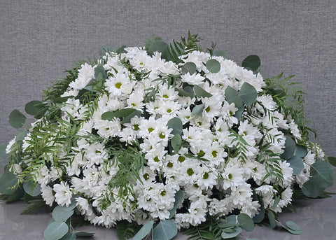 #261 Pure Grace Daisy Half Casket Spray