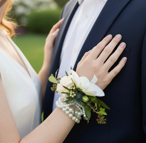 Orchid and Ivy Corsage & Boutonniere Prom Fresh Flowers Marchello's Floral Orchid and Ivy Corsage & Boutonniere Prom Fresh Flowers Marchello's Floral