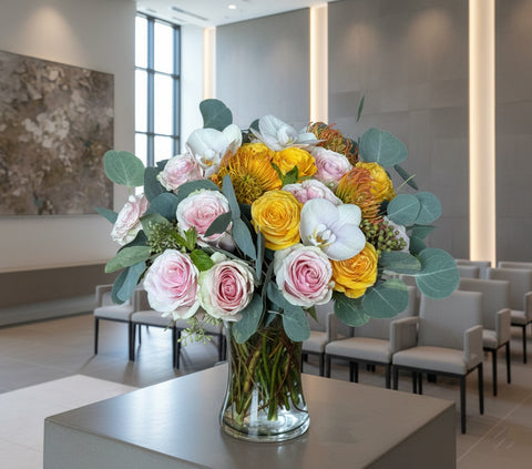 #154 Sunset Glow Vase Arrangement