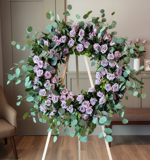 #160 Lavender Grace Rose Wreath