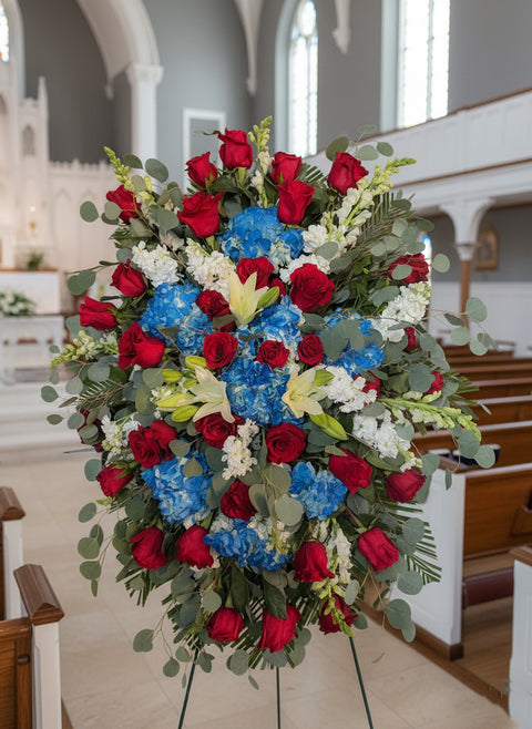 #165 Patriotic Elegance Standing Spray