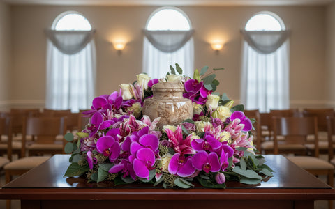 #168 Elegant Urn Wreath