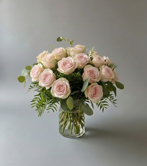European Style Perfect Pink Rose Dozen